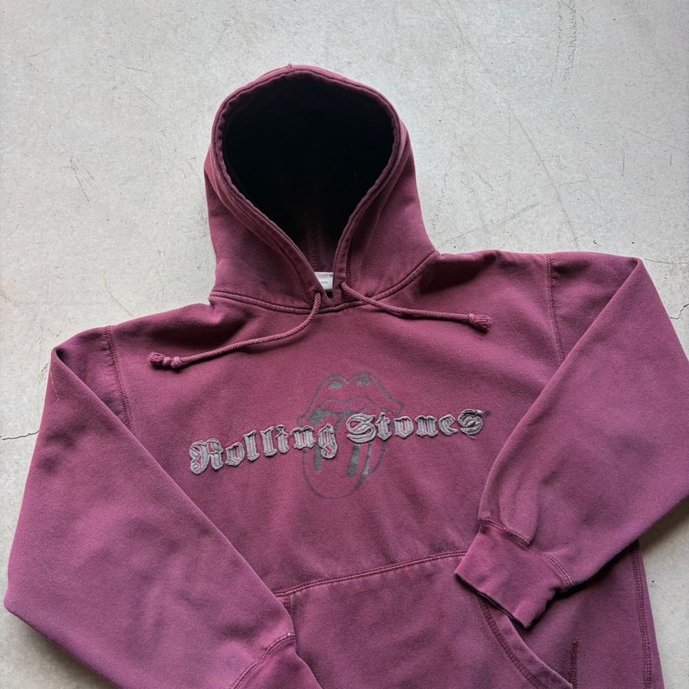 Vintage Rolling Stones Anthill Trading Rockware Hoodie Burgundy Y2K Medium